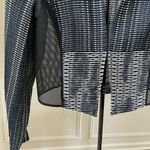 Elie Tahari Sydney Jacket Blue Black Tweed Pieced Mesh Blazer $468 M Photo 4