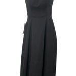 Azazie NEW Black Strapless Sleeveless Tube Bridesmaid A Line Maxi Dress Size 2 Photo 0