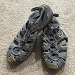 Keen Whisper Hiking Sandals Outdoors Women's Size 10 Bungee Cinch Gray w/ Green Photo 0