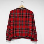 Petite Sophisticate Vintage 80s 90s Red Plaid Blazer Cropped Jacket Size 8 Photo 4