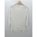 Solitaire Swim White Crotchet Lace 3/4 Sleeve Swim Cover Up Tunic Women Medium Photo 1
