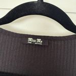 Miss Me Women’s Large Black Ribbed Longsleeve Top Blouse Photo 1