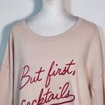 Blush Pink But First Cocktails Sweatshirt Size XXL Wildfox Pink Sweatshi Photo 2