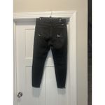 KanCan Mid Rise Tapered Leg Jeans Size 15/31 Black Wash Stretch Denim Frayed Hem Photo 5