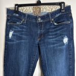 Rich & Skinny  Dark Wash Straight Leg Low Rise Distressed Jeans Photo 2