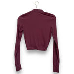 Buffbunny Collection BUFFBUNNY Knotty and Nice Crop Top Burgundy Size Small Athletic Long Sleeve Wine Photo 3