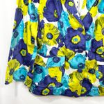 Joan Rivers Size 16 Blazer Floral Jacket Button Front Cotton Blue Green 950 Photo 5