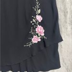SL Fashions Midi Dress Black Sz 16 Floral Vtg 90's Y2K Whimsgoth Wedding Party Photo 1