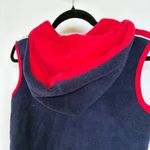 Y2K Fleece Princess Indie Sleeze Vest Full Zip Navy Red Tomboy Sporty 2000s Blue Photo 3