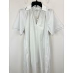 Madewell  Poplin Splitneck Midi Shirtdress Cotton White Pockets Relaxed XS NWT Photo 7