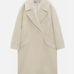 ZARA NWT  OVERSIZED BlOGGERS FAVE MAXI LONG COAT BEIGE SZ-XL Photo 7