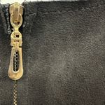 Vintage Suede Top Canvas Skirting Lined Sleeveless Zip Back Midi Dress Medium Black Photo 9