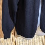 Darian Vintage 1990s Black Open Front Cardigan Sweater Silver Beading Medium Photo 2