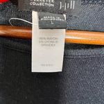 J.Jill  Womens Long Line Slub Knit Top Large Black Split Sides 3/4 Sleeve Stretch Photo 6