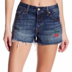 Levi's Levi’s 501 Embroidered Cherry Cut-Off Jean Shorts Size 29 Photo 1
