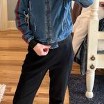 American Bazi Tad Denim Bomber Jacket Distressed Womens Small Photo 0