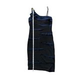 Valerie Bertinelli - black/navy stretch knit lined spaghetti strap dress Sz 4 coc Photo 7