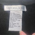 VTG Victoria Jones Christmas Knit Vest Beaded Embroidered Womens Medium Holiday Black Photo 1