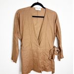 Revolve L’Academie The Jacqie Top Size Medium Tiramisu Brown Wrap Front Photo 2
