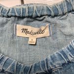 Madewell  Chambray Ruffle Denim Off the Shoulder Top Size M Photo 2