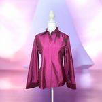 EXPRESS Women's Satin Button Down Shirt - Magenta Size 6 Photo 1