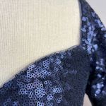 Rene Ruiz Collection Blue sequined ruched Knee Length Event Formal Dress 6 Photo 6