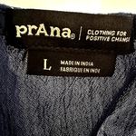 prAna  Fernie Jumpsuit Surplice Halter Deep V Neck Smocked Waist Blue Large Photo 4