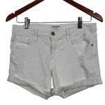 frame denim  Le Cutoff Cuffed White Distressed Denim Shorts Women Size 26 Photo 1