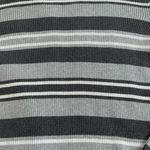 Karen Scott Retro 100% Cotton Gray Striped Ribbed Mock neck Long Sleeve sz L Photo 1