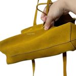 Mansur Gavriel Lady Bag Mustard Yellow Suede Top Handle Adjustable Strap Photo 5