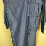 1 Sunset Lane Jacket Womens Large Blue Chambray Duster Draped Open Front Cinched Photo 9
