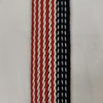 None Red/White/Blue Woven Fabric Belt O/S Holiday Patriotic Classic Preppy Americana Photo 1