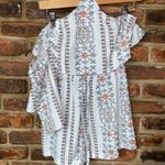 Pretty Little Thing White One Shoulder Floral Romper Playsuit Women's Size US 6 Photo 0