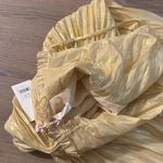 Love Shack Fancy NWT  Silk Lurex Pleated Bryce Dress in Golden Hour Photo 6