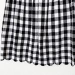 J.Crew [] Black White Gingham Plaid Scalloped Hem Linen Blend Mini Skirt Size 2 Photo 5