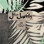 Tropical Leaf Print Sleeveless Button Down Beach Resort Plus Dress Cover Up Green Size 2X Photo 6