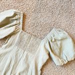 SNDYS Revolve Dress L Olive Tuscany Linen Mini Puff Sleeves Cottagecore Party Green Size L Photo 9