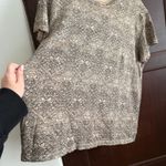 Peruvian Connection  | Taupe and Black Printed Round Neck Pima Cotton Tee Medium Photo 2