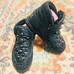 MOU Black Leather Shearling Sherpa Short Ankle Studded Boots Women's 7 to 7.5 Photo 1