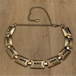 Vintage Silver Tone Greek Key Statement Adjustable Metal Belt © 2000 Y2K Photo 0