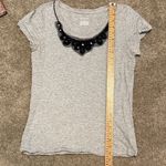 Merona | Elegant Gray Short Sleeve Top with Black Accents Photo 6
