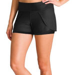 Athleta  Women’s Prisma Miles 2 in 1 Black Perforated Lined Shorts Size Large Photo 0