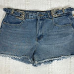 NET Austin Landing Double Silver Buckle Western Denim Shorts Size 11‎ Blue Photo 0