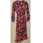 Anna Kay Floral Long Sleeve Ruffle Hem Maxi Wrap Dress Red Size 2 Photo 8