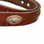 Latigo Vintage Leather Belt 34 Brown Antique Silver Concho Patina Braid Western Photo 6
