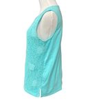 Talbots Sealife Lace Tank Crewneck Cotton Sleeveless Top Vivid Turquoise Size S Photo 4