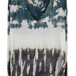 XCVI  Tie Dye Long Sleeve Top Size XL Blue White Brown V Neck Boho Casual Relaxed Photo 0