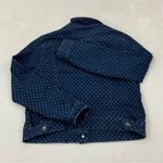 Basic Editions Navy Blue & White Polka Dot Denim Jean Button Up Jacket Women’s S Photo 9