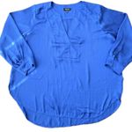 Melissa Paige  Woman Plus Blouse Size 2X Royal Blue Silk Look Wedding Bold Color Photo 2