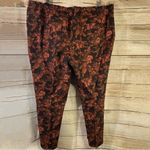 Isaac Mizrahi floral stretch pullover pants with pockets slim leg women size 30W Photo 2